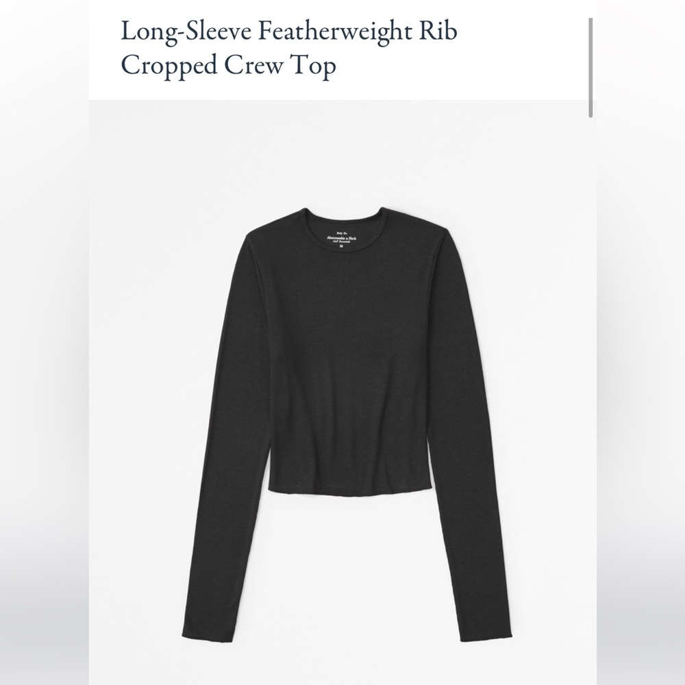 Abercrombie & Fitch Black Long-Sleeve Ribbed Crew Top